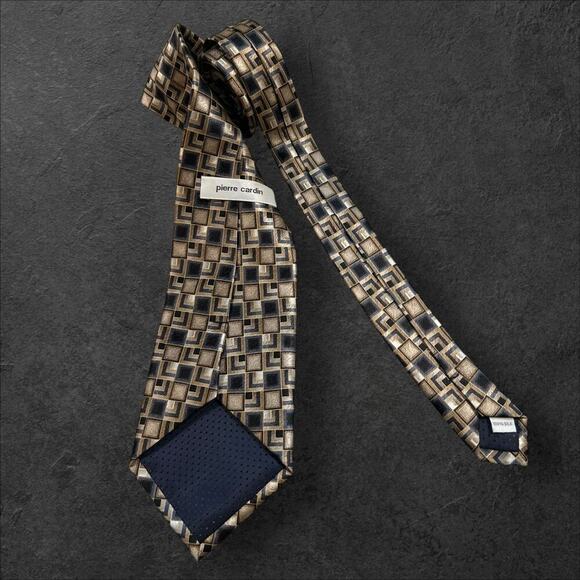 Pierre Cardin Men's Geometric 100% Silk Professional Tie - Picture 1 of 3